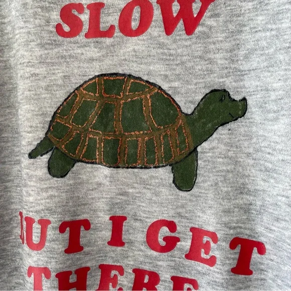 Vintage Handmade Heather Gray Turtle Sweatshirt Size XL - Picture 2 of 7